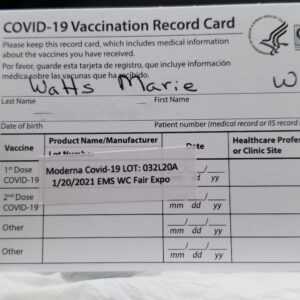 CDC Shot Vaccination Card