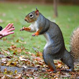 squirrel attacking human